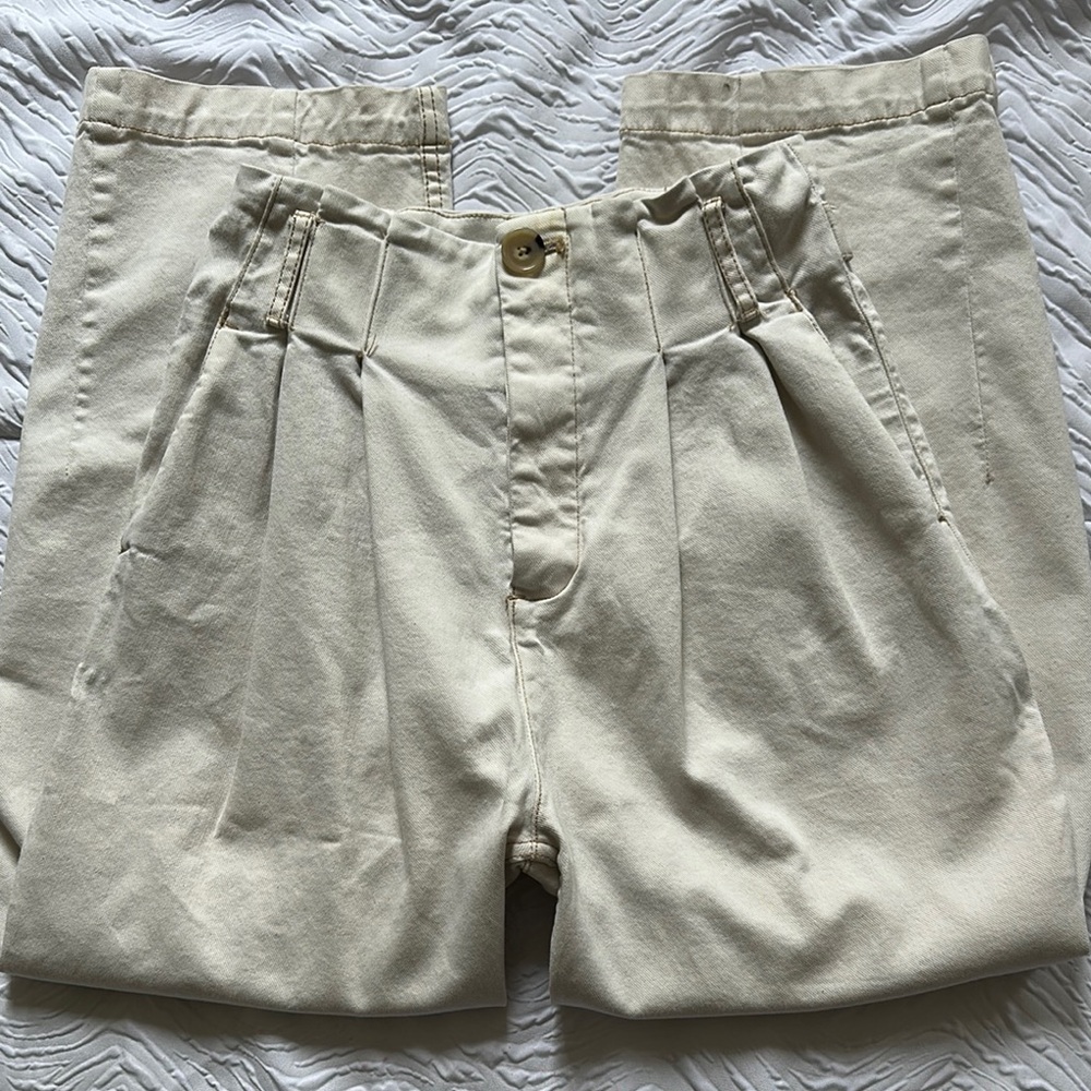 Free people Beige Pleated Shorts